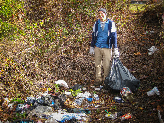 Don Thornberry scoring big-time at the site of an abandoned illegal camp.