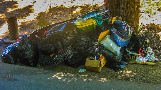 Here’s just one of the piles of trash that our crew cleaned from the UU mile.