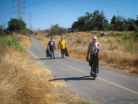 Out on the trail: Seth Bell, Wayne Bell and Jeff Voeller