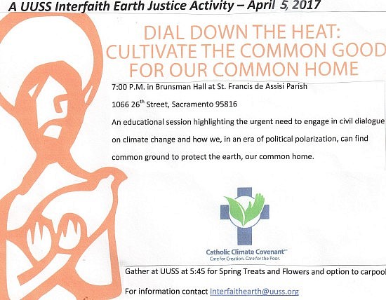 UUSS Interfaith Earth photo Dial Down the Heat