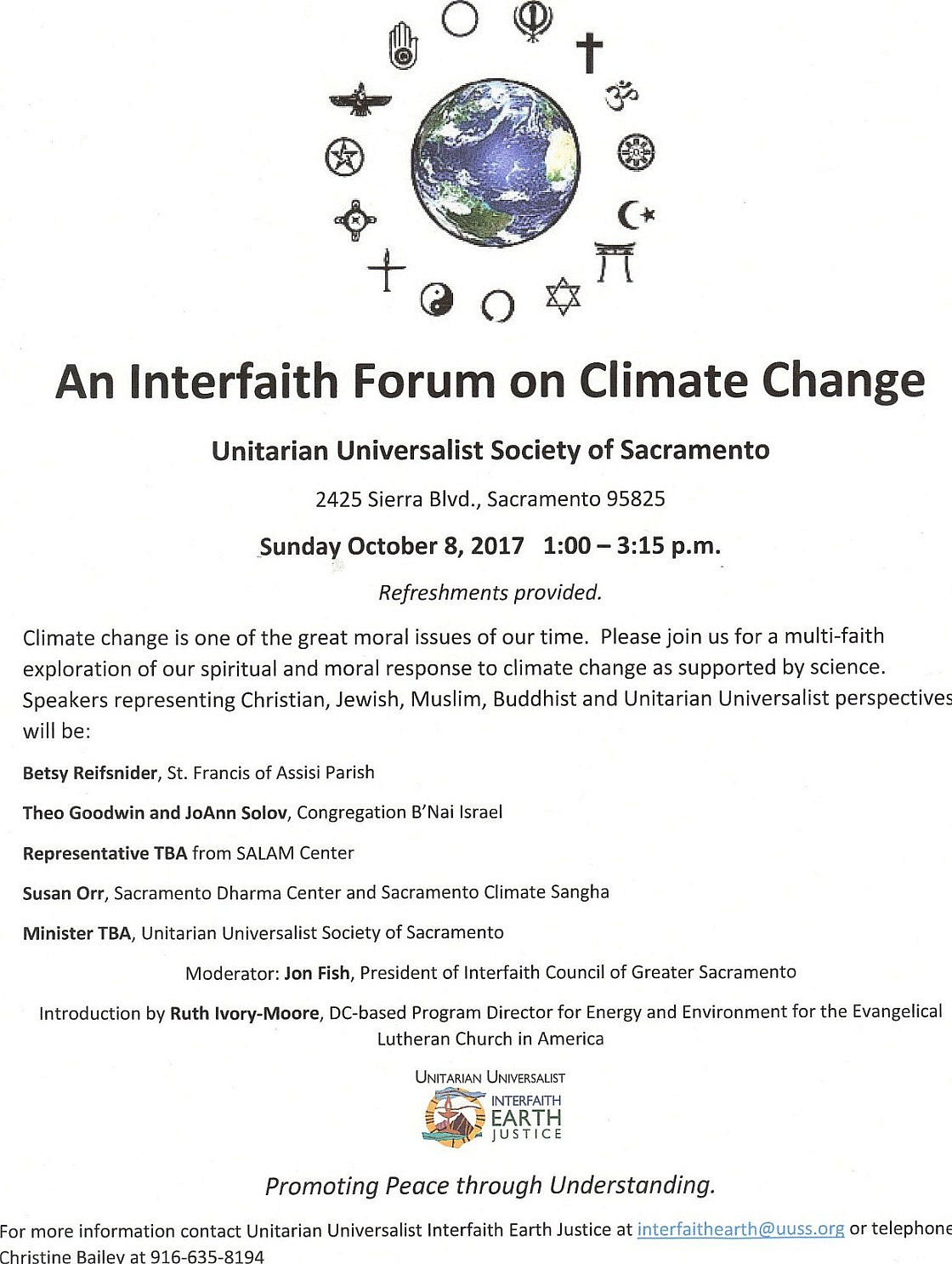 October 8 Interfaith Climate Forum event flyer JPEG