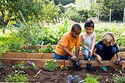 RE kids in Garden