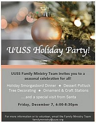 Holiday Party, December 7th 6 - 8:30 p.m.