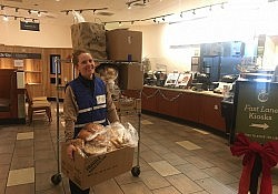 Ashley Hamrick the first night of bread pickup for Mercy Pedalers, Sunday December 2, 2018.