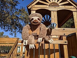 Sunshiny Saturday play dates on the wonderful playset just off of our Religious Education wing at UUSS!