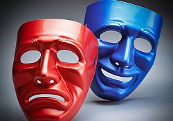 sad and happy theater masks