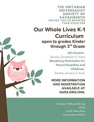 OWL K-1 (for Kinder through 3rd Graders) Info Session this Sunday, Dec. 14 at noon