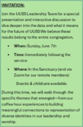 UUSS Pulse Survey results and discussion this Sunday June 7