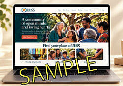 Sample design of a new UUSS website shown on a laptop