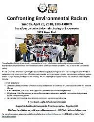 It's next Sunday at UUSS!  "Confronting Environmental Racism" 1:00 - 4:00 p.m.