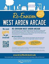 Re-Envision West Arden Arcade Design Workshops October 5 and 8.